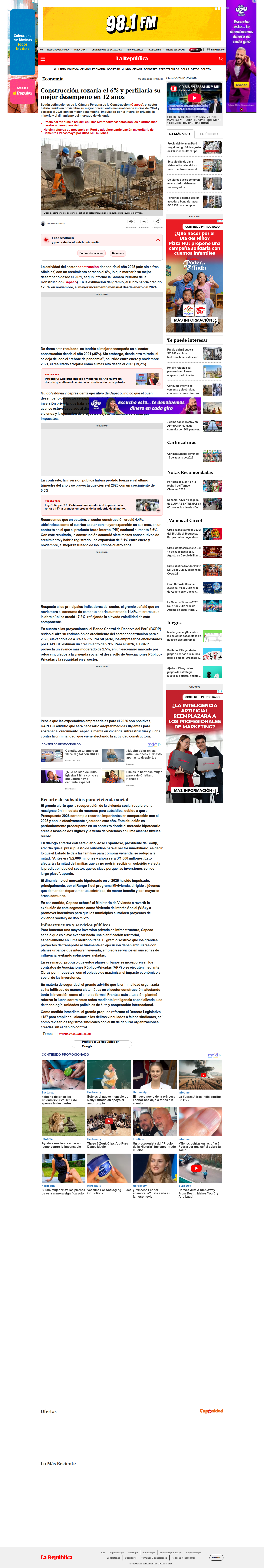 Captura web La Republica