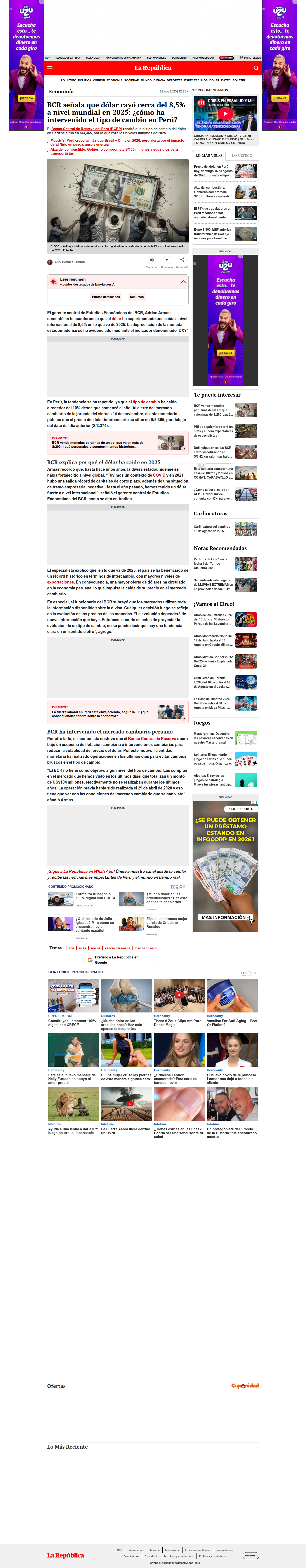 Captura web La Republica